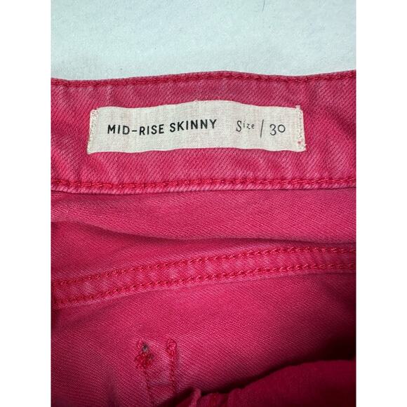 Anthropologie Pilcro Letterpress Jeans Womens Sz 30 Dark Pink Skinny Fuschia - Picture 4 of 9